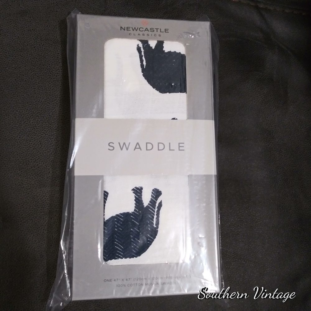 Newcastle Swaddle Cotton Muslin Elephant